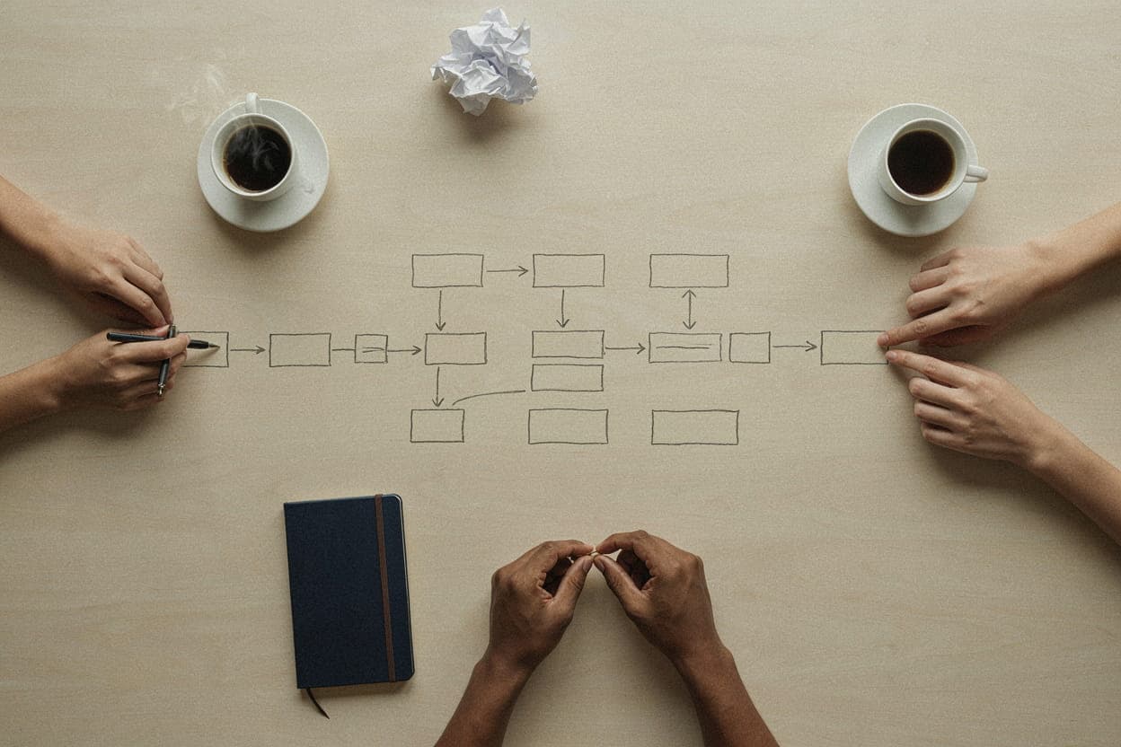 Abstract programme timeline with overlapping workstreams